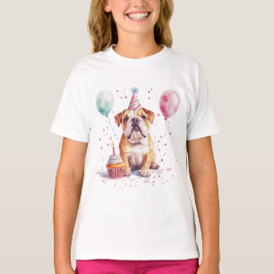 Camiseta Feliz Aniversário Bulldog Inglês
