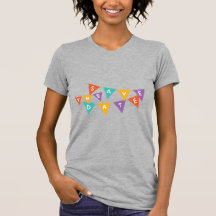 "Feliz Aniversário" Bunting Colorido Gráfico Femin