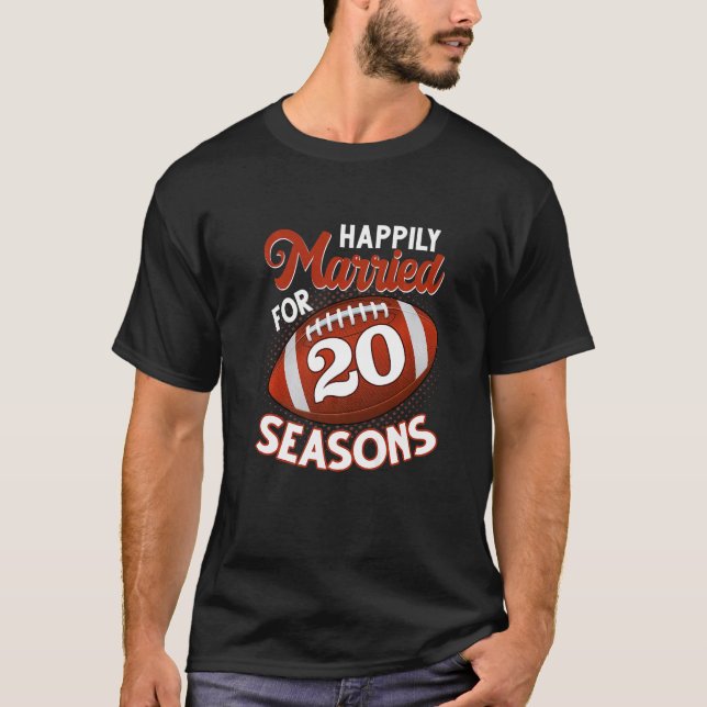 Camiseta Feliz Aniversário Casado para o Mar de Futebol 20 (Frente)