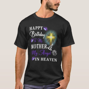 Camiseta Feliz Aniversário Celestial Meu Irmão Meu Anjo Em