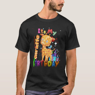 Camiseta Feliz Aniversário Da Girafa É Minha Girafa De Aniv
