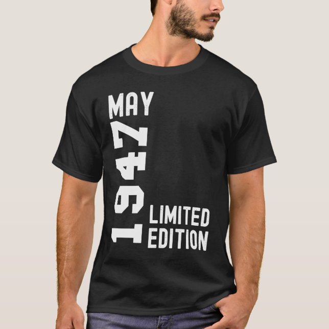 Camiseta Feliz aniversário de 1947 (Frente)