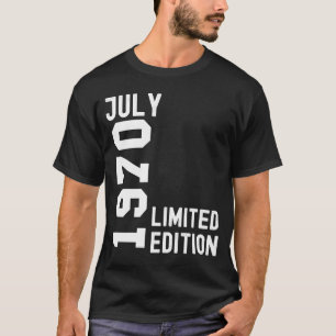 Camiseta Feliz aniversário de 1970 julho