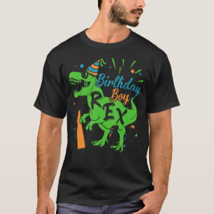 Camiseta Feliz Aniversário de 1 Ano Menino Engraçado Dinoss
