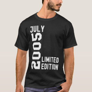 Camiseta Feliz aniversário de 2005 julho