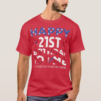 Camiseta Feliz aniversário de 21 anos para mim América Patr