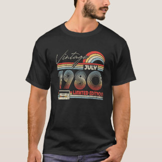 Camiseta Feliz aniversário de 41Ruas Vintage julho de 1980