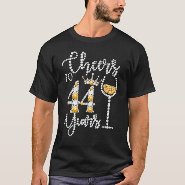 Camiseta Feliz Aniversário De 44 De 44 Anos Rainha D (Frente)