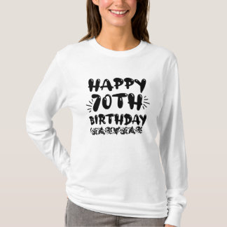 Camiseta Feliz aniversário de 70, decorativo e bonito, sete