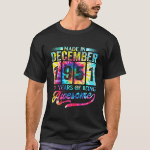 Camiseta Feliz Aniversário De 70 Em Dezembro De 1951