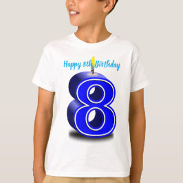 Camiseta Feliz Aniversário de 8 anos