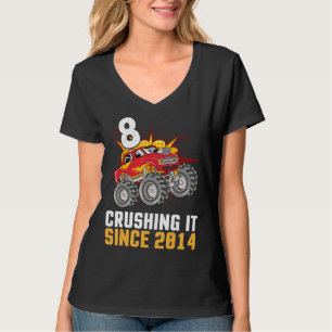 Camiseta Feliz Aniversário De 8 Anos Viajante Cruzando-O Pe