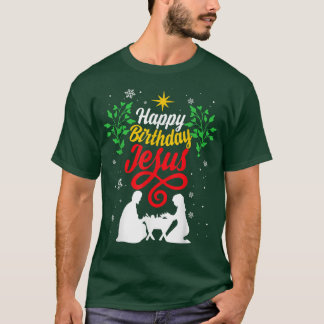 Camiseta Feliz aniversário de Natal cristão Jesus Fora Ho