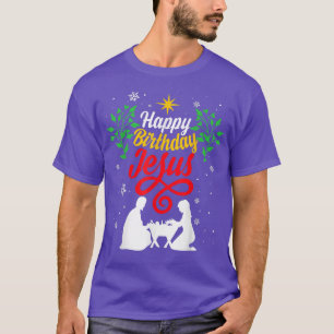 Camiseta Feliz aniversário de Natal cristão Jesus Fora Ho