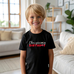 Camiseta Feliz aniversário de slogan de cereja