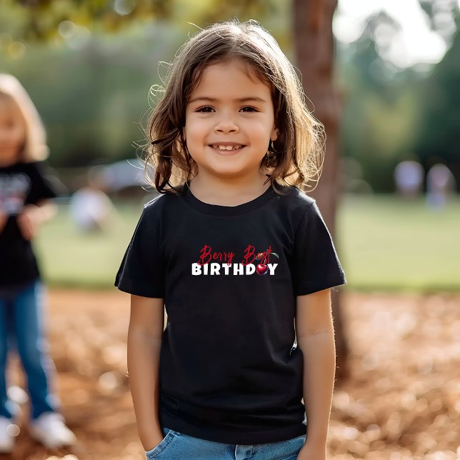 Camiseta Feliz aniversário de slogan de cereja (Criador carregado)