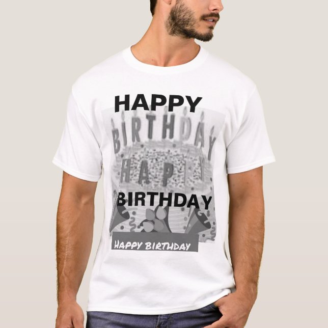 Camiseta Feliz Aniversário, design (Frente)