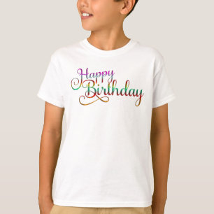 Camiseta FELIZ ANIVERSÁRIO - design de texto + suas própria