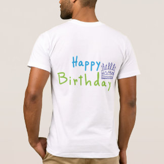 Camiseta Feliz Aniversário - Design do Bolo Colorido