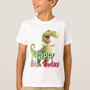 Camiseta Feliz Aniversário Dinossauro – design de festa Din