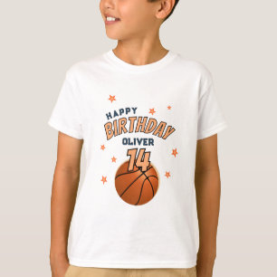 Camiseta Feliz Aniversário do Esporte de Bola de Basquete