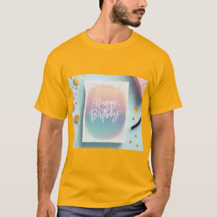 Camiseta Feliz Aniversário Estilo Minimalista Chic