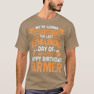 Camiseta Feliz Aniversário Farmer Party Engraçado Trator