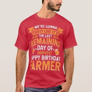 Camiseta Feliz Aniversário Farmer Party Engraçado Trator