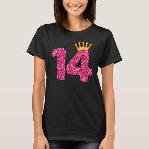Camiseta Feliz aniversário Festa de 14 de Meninas de 14 Ano