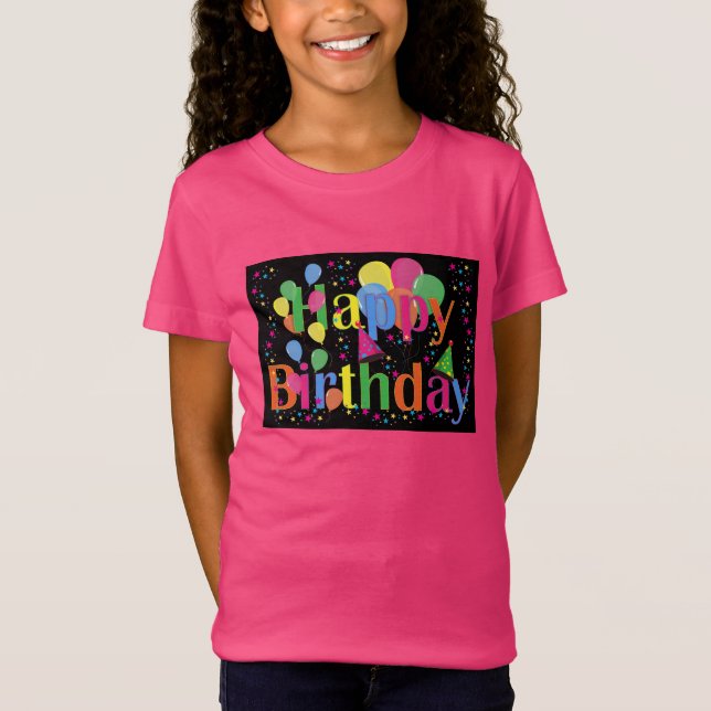 Camiseta Feliz aniversário, festiva comemoração de aniversá (Frente)
