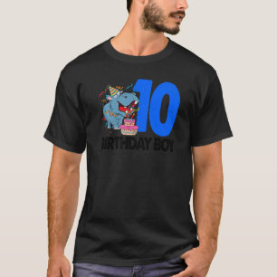 Camiseta Feliz Aniversário Garoto 10 Mulheres Partido Hippo