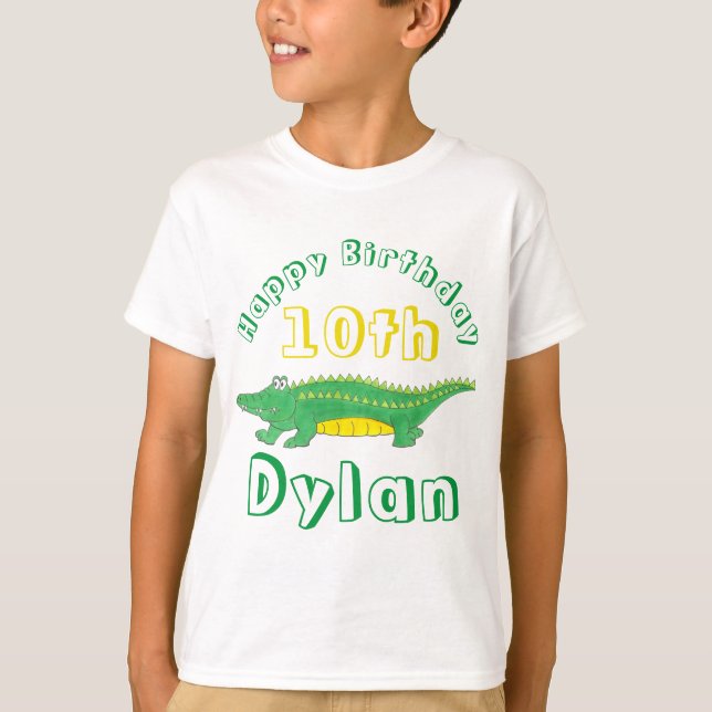 Camiseta Feliz Aniversário Gator Alligator Crocodilo (Frente)