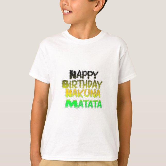 Camiseta Feliz Aniversário Gelado Hakuna Matata eco Inspira (Frente)