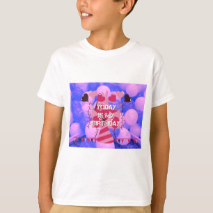 Camiseta Feliz Aniversário Hoje é o meu Aniversário Balões 