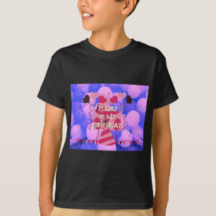 Camiseta Feliz Aniversário Hoje é o meu Aniversário Balões