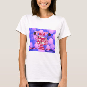 Camiseta Feliz Aniversário Hoje é o meu Aniversário Balões