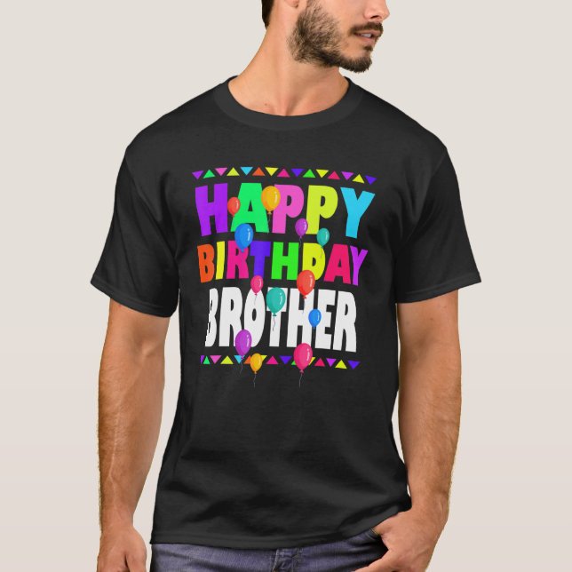 Camiseta Feliz Aniversário Irmão Cute Toddler Matando Famíl (Frente)