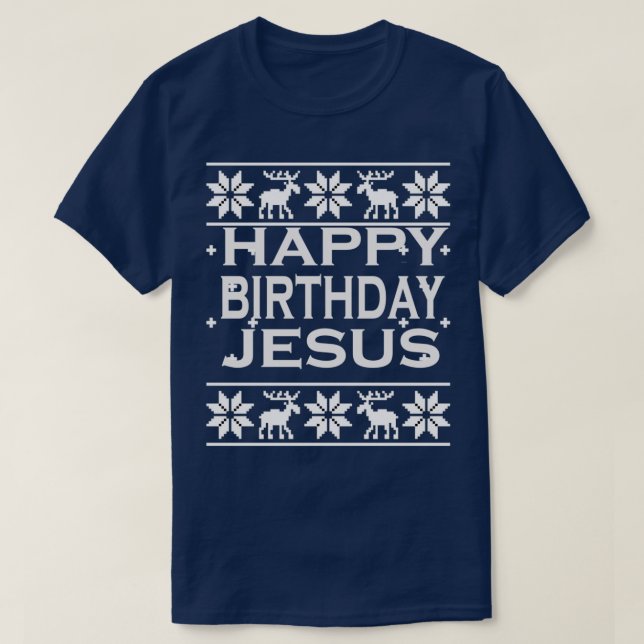 Camiseta feliz aniversário jesus 6 (Frente do Design)