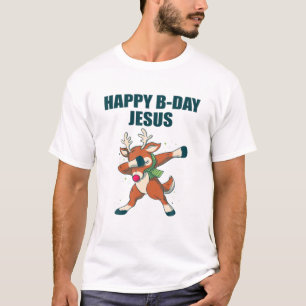 Camiseta Feliz Aniversário Jesus Bday Natal Dabbing Reinde