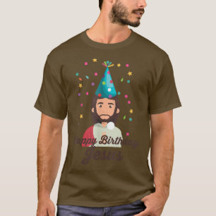 Camiseta Feliz aniversário Jesus Feliz Férias de Natal