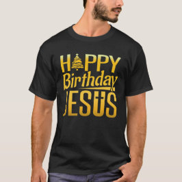 Camiseta Feliz aniversário Jesus Feliz Natal Festa X-Mas
