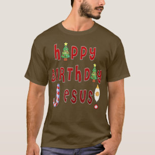 Camiseta Feliz Aniversário Jesus Mulher Cristã Homens Crian