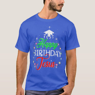 Camiseta Feliz aniversário Jesus Natal Natal Pajama Natal N