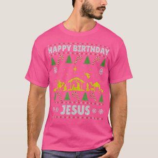 Camiseta Feliz Aniversário Jesus Natal Sueco Feio Holida