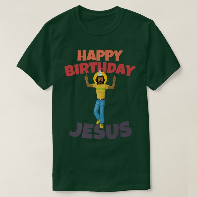 Camiseta Feliz Aniversário Jesus Prêmio de Natal (Frente do Design)