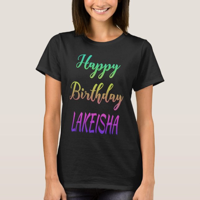 Camiseta Feliz Aniversário Lakeisha Idea (Frente)