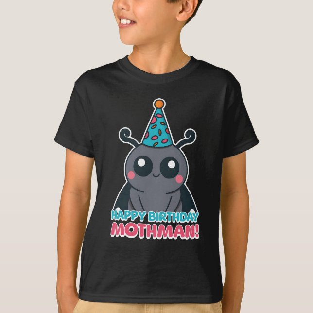 Camiseta Feliz aniversário, mãe! Cartoon Mothman (Frente)
