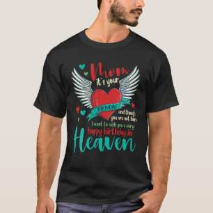 Camiseta Feliz aniversário Mãe no Céu Memorial Angel Family