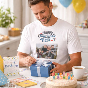 Camiseta Feliz aniversário Melhor Foto do Pai 