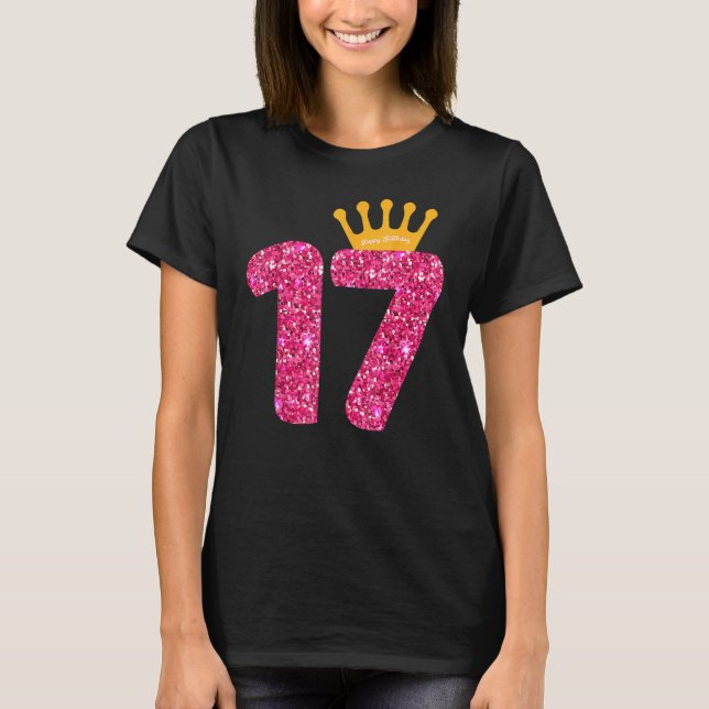 Camiseta Feliz Aniversário, Meninas 17ª Festa 17 Anos (Frente)